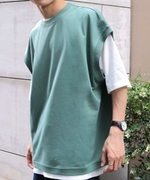 ミニ裏毛ベスト+5分袖TEE SET *