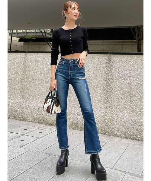 GYDA（ジェイダ）の「マイクロミニ モールニットカーディガン（カーディガン/ボレロ・レディース・ブラック/オフホワイト/ピンク・FREE）」の13枚目の写真