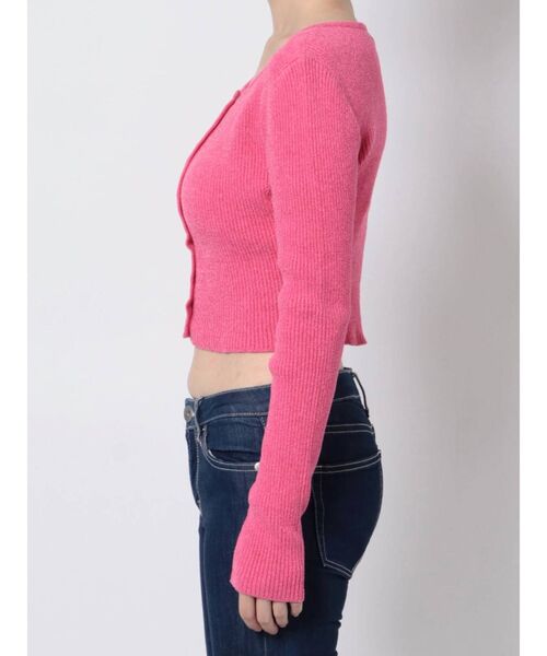 GYDA（ジェイダ）の「マイクロミニ モールニットカーディガン（カーディガン/ボレロ・レディース・ブラック/オフホワイト/ピンク・FREE）」の15枚目の写真