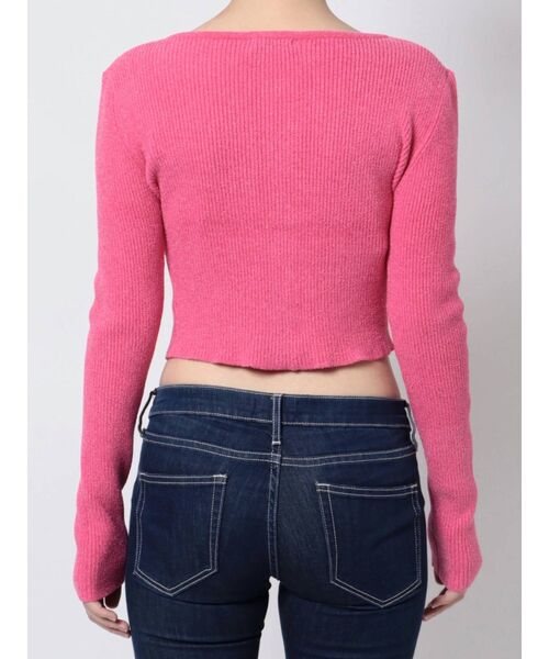 GYDA（ジェイダ）の「マイクロミニ モールニットカーディガン（カーディガン/ボレロ・レディース・ブラック/オフホワイト/ピンク・FREE）」の16枚目の写真