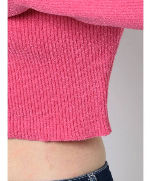 GYDA（ジェイダ）の「マイクロミニ モールニットカーディガン（カーディガン/ボレロ・レディース・ブラック/オフホワイト/ピンク・FREE）」の19枚目の写真