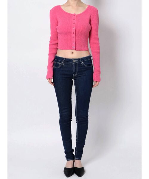 GYDA（ジェイダ）の「マイクロミニ モールニットカーディガン（カーディガン/ボレロ・レディース・ブラック/オフホワイト/ピンク・FREE）」の20枚目の写真