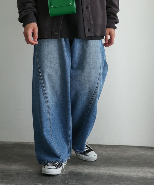 SENSE OF PLACE by URBAN RESEARCH(センスオブプレイスバイアーバンリサーチ)の「『セットアップ対応』 デニムパネルワイドパンツ(デニムパンツ・メンズ・ブラック/ライトインディゴブルー・MEDIUM/LARGE)」の17枚目の写真