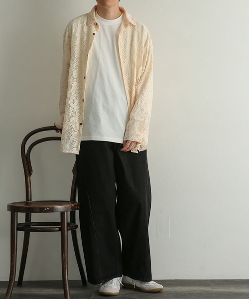 SENSE OF PLACE by URBAN RESEARCH(センスオブプレイスバイアーバンリサーチ)の「『セットアップ対応』 デニムパネルワイドパンツ(デニムパンツ・メンズ・ブラック/ライトインディゴブルー・MEDIUM/LARGE)」の9枚目の写真