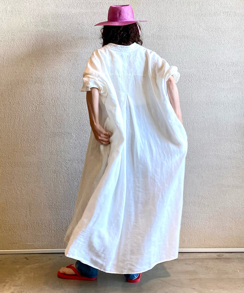 JOURNAL STANDARD LUXE(ジャーナルスタンダード ラックス)の「リネンワッシャー Big-シャツワンピース(ワンピース・レディース・ブラック/ブルー/ホワイト・FREE)」の14枚目の写真