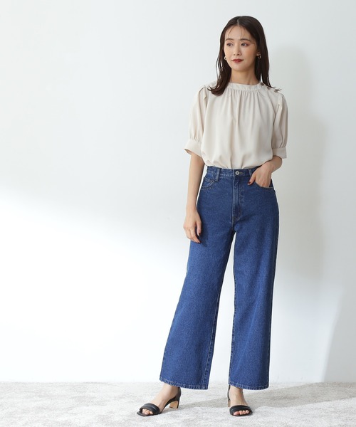 N.(N. Natural Beauty Basic)(エヌエヌナチュラルビューティーベーシック)の「【追加生産】◆スタンダードワイドデニムパンツ(デニムパンツ・レディース・ブルー/ワンウォッシュ・MEDIUM/SMALL)」の6枚目の写真