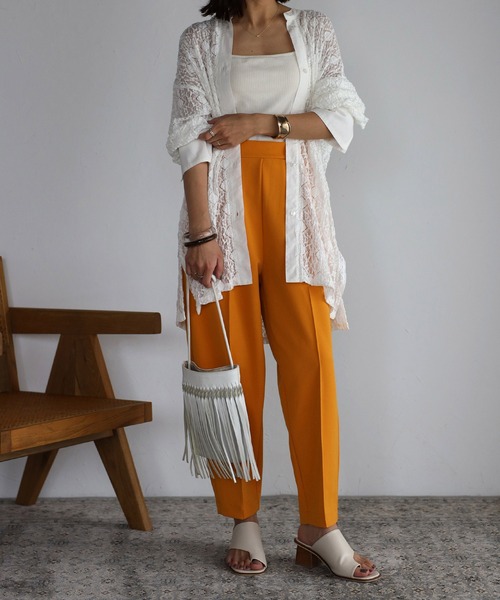 mi via loca（ミヴィアロカ）の「レースバンドカラーシャツ（シャツ/ブラウス・レディース・ブラック/オフホワイト・FREE）」の7枚目の写真