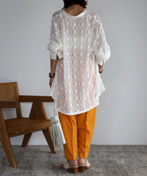 mi via loca（ミヴィアロカ）の「レースバンドカラーシャツ（シャツ/ブラウス・レディース・ブラック/オフホワイト・FREE）」の11枚目の写真