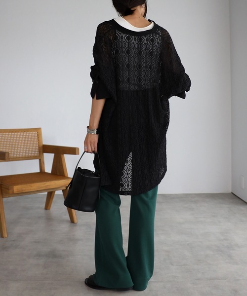 mi via loca（ミヴィアロカ）の「レースバンドカラーシャツ（シャツ/ブラウス・レディース・ブラック/オフホワイト・FREE）」の12枚目の写真