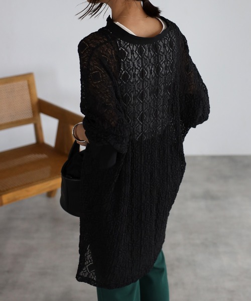 mi via loca（ミヴィアロカ）の「レースバンドカラーシャツ（シャツ/ブラウス・レディース・ブラック/オフホワイト・FREE）」の14枚目の写真