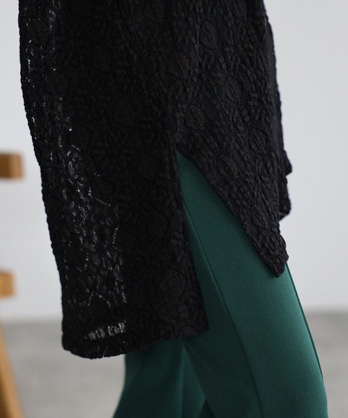 mi via loca（ミヴィアロカ）の「レースバンドカラーシャツ（シャツ/ブラウス・レディース・ブラック/オフホワイト・FREE）」の16枚目の写真