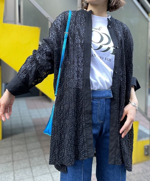 mi via loca（ミヴィアロカ）の「レースバンドカラーシャツ（シャツ/ブラウス・レディース・ブラック/オフホワイト・FREE）」の21枚目の写真