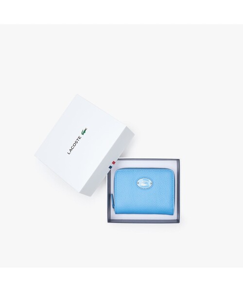 LACOSTE（ラコステ）の「オリジンクロック メタルプレートスモールジップウォレット（財布・レディース・ライトブルー・FREE）」の6枚目の写真