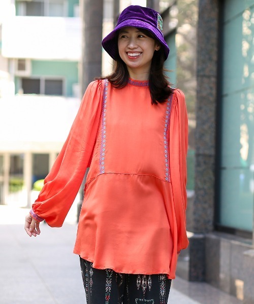 チチカカ（チチカカ）の「ベロアバケットハット（ハット・レディース・ライトグリーン/パープル/オレンジ・FREE）」の12枚目の写真