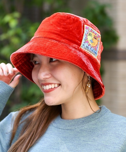 チチカカ（チチカカ）の「ベロアバケットハット（ハット・レディース・ライトグリーン/パープル/オレンジ・FREE）」の10枚目の写真