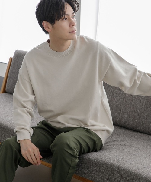 LAKOLE（ラコレ）の「スポンディッシュクルーネックニット / 294397（ニット/セーター・メンズ・アイボリー/ブラック/グリーン/ネイビー/パープル/ピンク/ナチュラル・MEDIUM/LARGE/X-LARGE）」の2枚目の写真