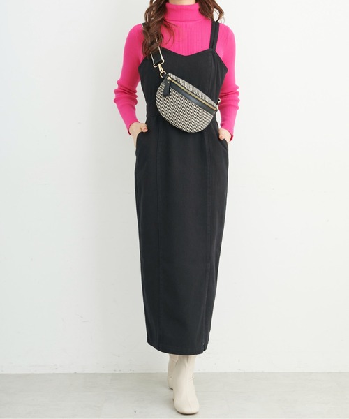 FREE'S MART（フリーズマート）の「【Sシリーズ対応】◆バックリボンIラインデニムジャンパースカート（ジャンパースカート・レディース・ブラック/ネイビー・SMALL/MEDIUM/X-SMALL）」の6枚目の写真