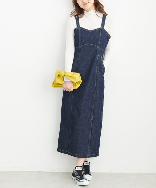 FREE'S MART（フリーズマート）の「【Sシリーズ対応】◆バックリボンIラインデニムジャンパースカート（ジャンパースカート・レディース・ブラック/ネイビー・SMALL/MEDIUM/X-SMALL）」の8枚目の写真