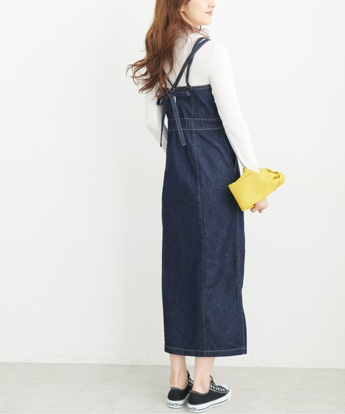 FREE'S MART（フリーズマート）の「【Sシリーズ対応】◆バックリボンIラインデニムジャンパースカート（ジャンパースカート・レディース・ブラック/ネイビー・SMALL/MEDIUM/X-SMALL）」の10枚目の写真