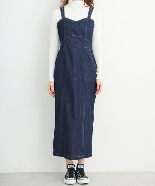 FREE'S MART（フリーズマート）の「【Sシリーズ対応】◆バックリボンIラインデニムジャンパースカート（ジャンパースカート・レディース・ブラック/ネイビー・SMALL/MEDIUM/X-SMALL）」の13枚目の写真