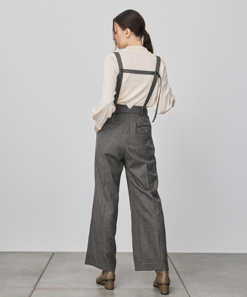 PUBLIC TOKYO（パブリックトウキョウ）の「【セットアップ対応】サスペワイドストレートパンツ（その他パンツ・レディース・ブラック/ベージュ・FREE）」の4枚目の写真