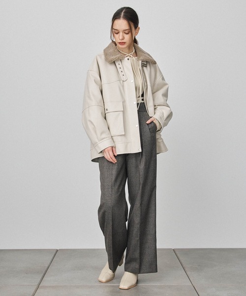 PUBLIC TOKYO（パブリックトウキョウ）の「【セットアップ対応】サスペワイドストレートパンツ（その他パンツ・レディース・ブラック/ベージュ・FREE）」の6枚目の写真