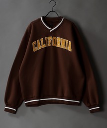 SITRY（シトリー）の「rib line v neck felt logo sweat shirt/リブライン Vネック フェルトロゴ スウェット/トレーナー（スウェット・メンズ）」