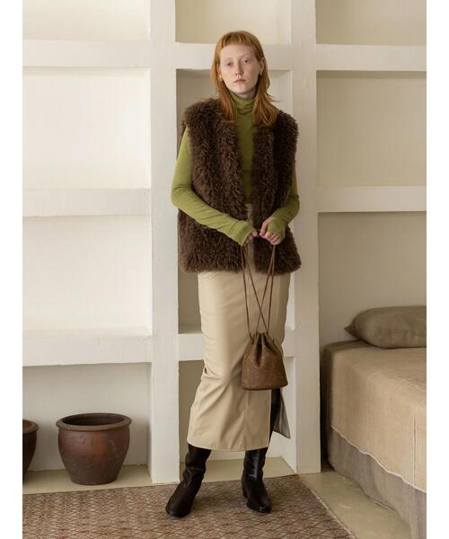 koe(コエ)の「ボリュームファーベスト*(ベスト・レディース・ブラウン/アイボリー/ベージュ・FREE)」の14枚目の写真