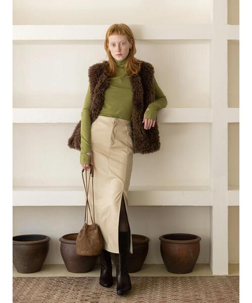 koe(コエ)の「ボリュームファーベスト*(ベスト・レディース・ブラウン/アイボリー/ベージュ・FREE)」の15枚目の写真