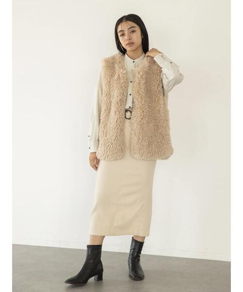 koe(コエ)の「ボリュームファーベスト*(ベスト・レディース・ブラウン/アイボリー/ベージュ・FREE)」の22枚目の写真