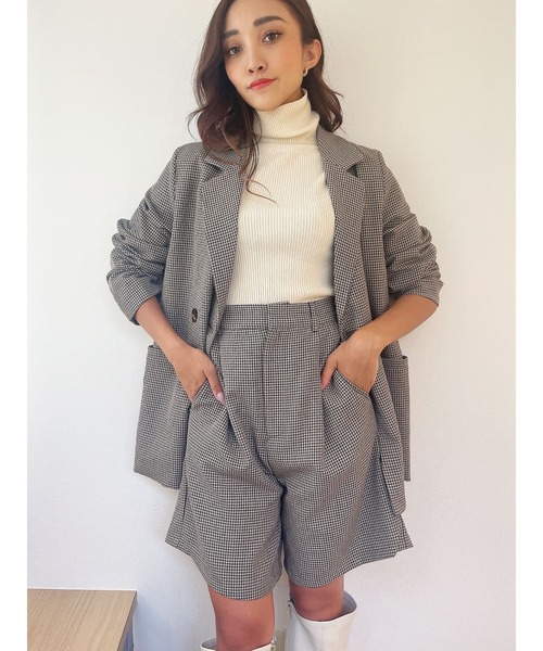 DURAS(デュラス)の「チェック柄ハーフパンツ(その他パンツ・レディース・グレー/モカ・FREE)」の14枚目の写真