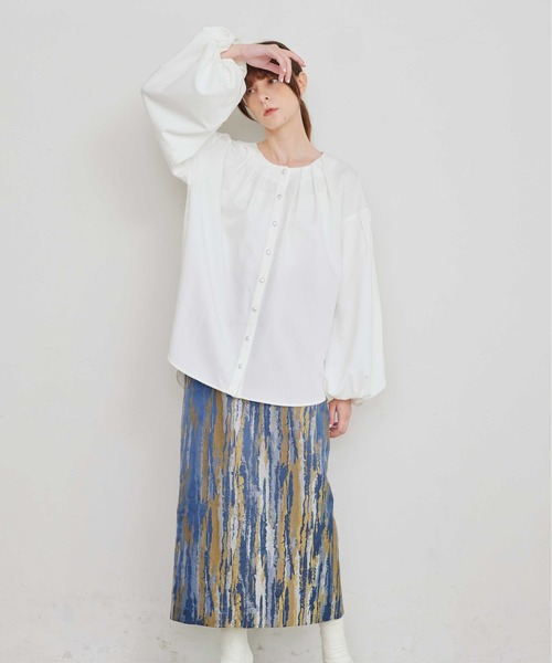 KOH.style（コースタイル）の「パールボタンタックブラウス（シャツ/ブラウス・レディース・オフホワイト/ブラック・FREE）」の16枚目の写真