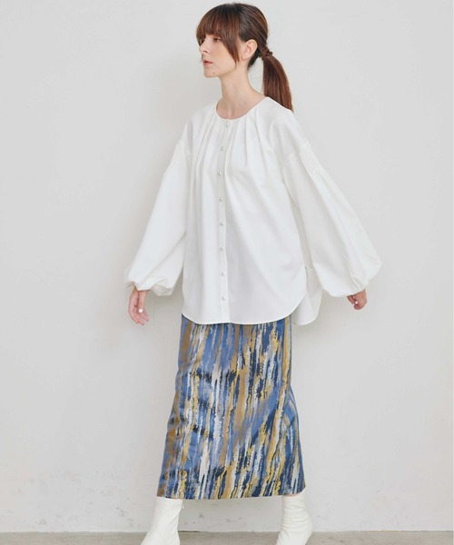 KOH.style（コースタイル）の「パールボタンタックブラウス（シャツ/ブラウス・レディース・オフホワイト/ブラック・FREE）」の3枚目の写真