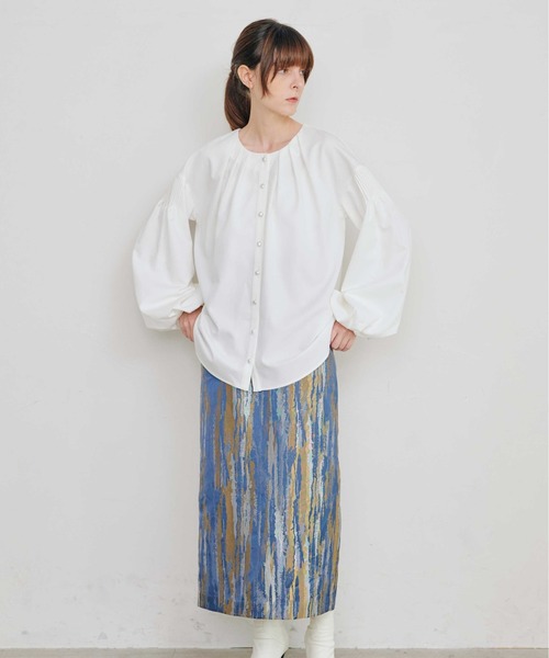 KOH.style（コースタイル）の「パールボタンタックブラウス（シャツ/ブラウス・レディース・オフホワイト/ブラック・FREE）」の5枚目の写真