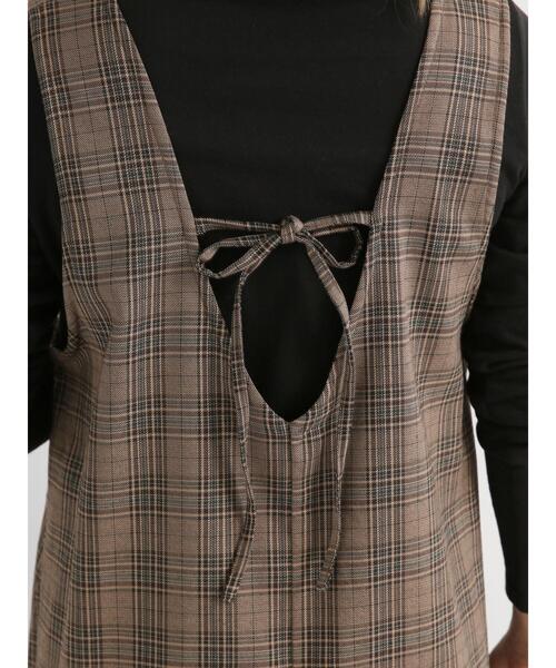 Lugnoncure（ルノンキュール）の「ノットキャミワンピース（ワンピース・レディース・ブラック/ベージュ/ブラウン・ﾌﾘ-）」の15枚目の写真