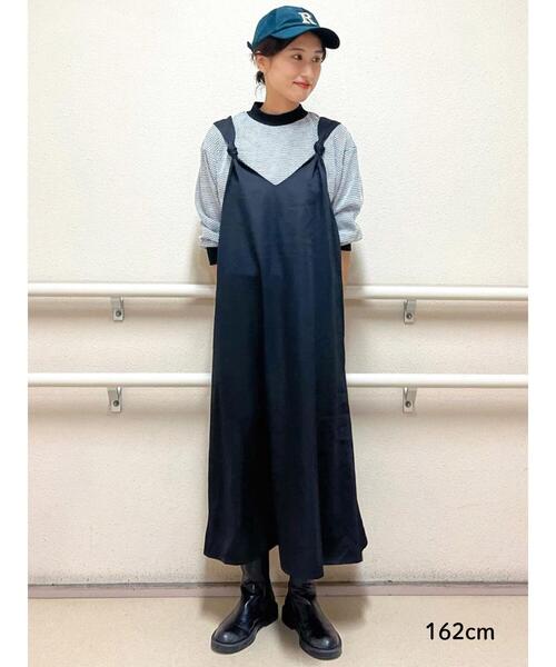 Lugnoncure（ルノンキュール）の「ノットキャミワンピース（ワンピース・レディース・ブラック/ベージュ/ブラウン・ﾌﾘ-）」の17枚目の写真