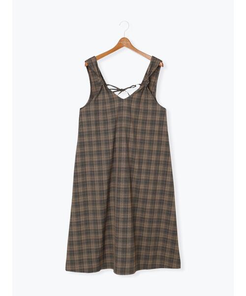 Lugnoncure（ルノンキュール）の「ノットキャミワンピース（ワンピース・レディース・ブラック/ベージュ/ブラウン・ﾌﾘ-）」の21枚目の写真