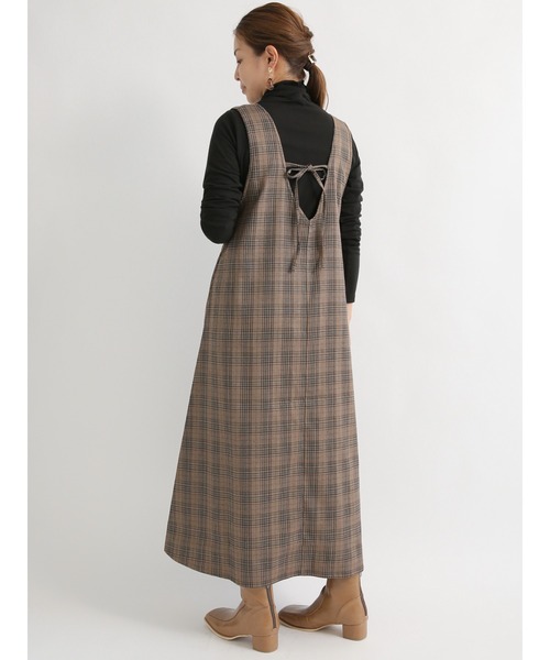 Lugnoncure（ルノンキュール）の「ノットキャミワンピース（ワンピース・レディース・ブラック/ベージュ/ブラウン・ﾌﾘ-）」の6枚目の写真