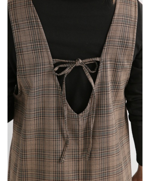 Lugnoncure（ルノンキュール）の「ノットキャミワンピース（ワンピース・レディース・ブラック/ベージュ/ブラウン・ﾌﾘ-）」の7枚目の写真