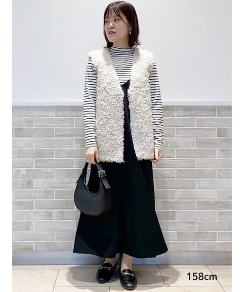 Lugnoncure（ルノンキュール）の「ノットキャミワンピース（ワンピース・レディース・ブラック/ベージュ/ブラウン・ﾌﾘ-）」の11枚目の写真