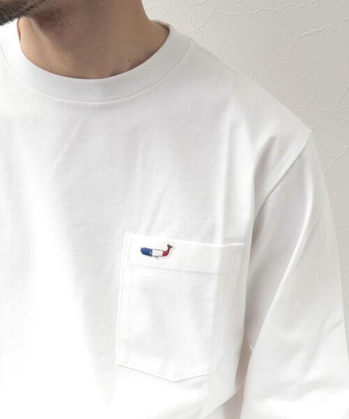 NOLLEY'S goodman(ノーリーズグッドマン)の「クジラ クルーネック ロンT 長袖Tシャツ(Tシャツ/カットソー・メンズ・ネイビー/グレイッシュベージュ/ラベンダー/ホワイト・L/XL/M/S)」の2枚目の写真