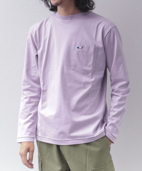 NOLLEY'S goodman(ノーリーズグッドマン)の「クジラ クルーネック ロンT 長袖Tシャツ(Tシャツ/カットソー・メンズ・ネイビー/グレイッシュベージュ/ラベンダー/ホワイト・L/XL/M/S)」の14枚目の写真