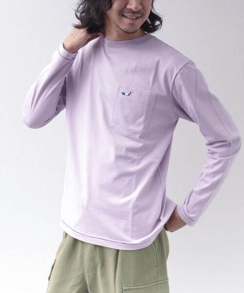 NOLLEY'S goodman(ノーリーズグッドマン)の「クジラ クルーネック ロンT 長袖Tシャツ(Tシャツ/カットソー・メンズ・ネイビー/グレイッシュベージュ/ラベンダー/ホワイト・L/XL/M/S)」の15枚目の写真