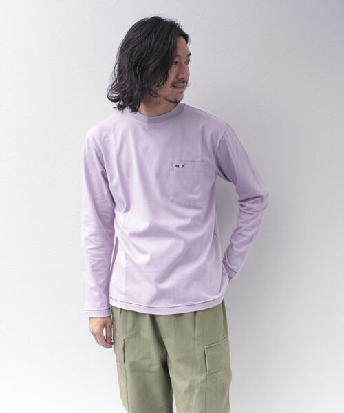 NOLLEY'S goodman(ノーリーズグッドマン)の「クジラ クルーネック ロンT 長袖Tシャツ(Tシャツ/カットソー・メンズ・ネイビー/グレイッシュベージュ/ラベンダー/ホワイト・L/XL/M/S)」の17枚目の写真
