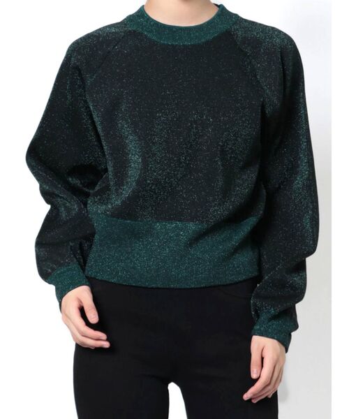 MURUA（ムルーア）の「ラメパフスリーブニット（ニット/セーター・レディース・ブラウン/ベージュ/グリーン・FREE）」の3枚目の写真