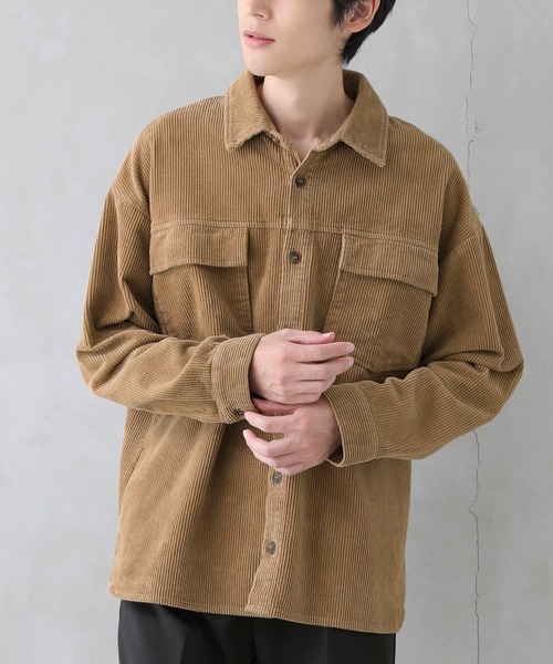 osharewalker（オシャレウォーカー）の「【廃盤】『コーデュロイシャツ』（シャツ/ブラウス・メンズ・ベージュ/ブラック/ネイビー・2/3）」の5枚目の写真