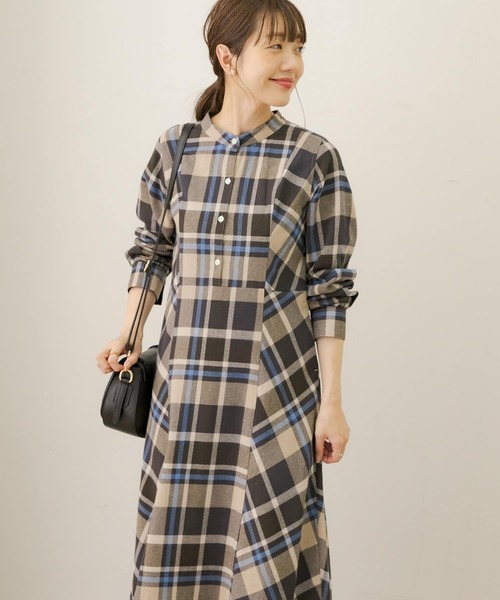 URBAN RESEARCH Sonny Label（アーバンリサーチサニーレーベル）の「起毛ネルマルチチェックワンピース（ワンピース・レディース・グレー系その他/ベージュ系その他・FREE）」の3枚目の写真