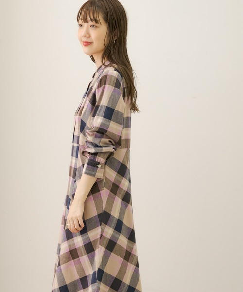 URBAN RESEARCH Sonny Label（アーバンリサーチサニーレーベル）の「起毛ネルマルチチェックワンピース（ワンピース・レディース・グレー系その他/ベージュ系その他・FREE）」の13枚目の写真