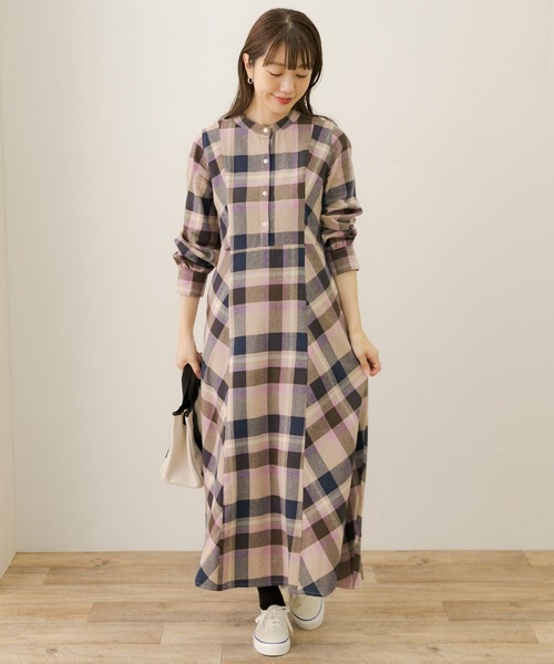 URBAN RESEARCH Sonny Label（アーバンリサーチサニーレーベル）の「起毛ネルマルチチェックワンピース（ワンピース・レディース・グレー系その他/ベージュ系その他・FREE）」の15枚目の写真