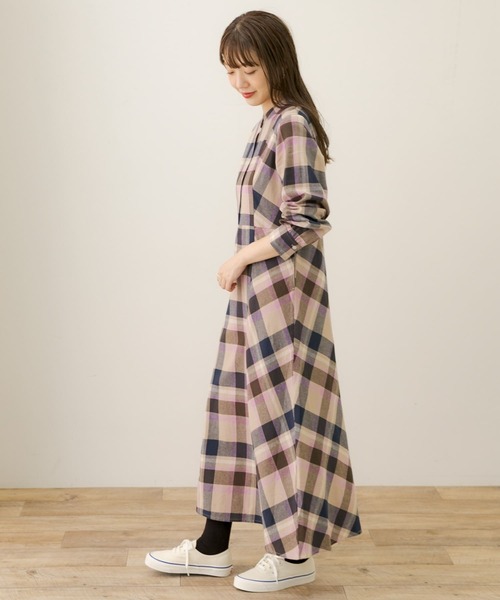 URBAN RESEARCH Sonny Label（アーバンリサーチサニーレーベル）の「起毛ネルマルチチェックワンピース（ワンピース・レディース・グレー系その他/ベージュ系その他・FREE）」の16枚目の写真
